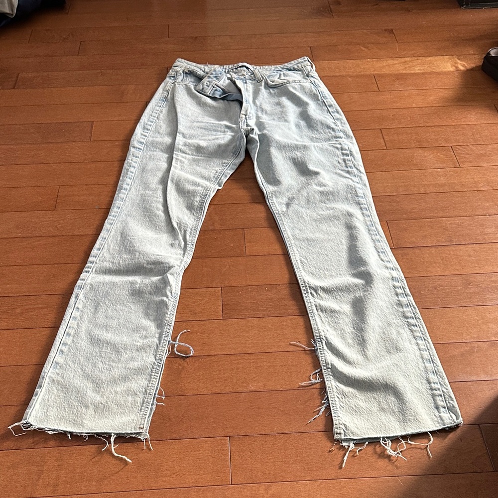 Zara Light Blue Straight Leg Jeans